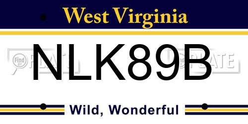 NLK89B West Virginia License Plate