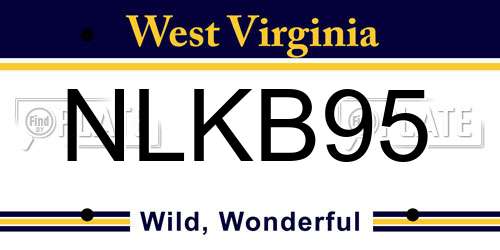 NLKB95 West Virginia License Plate