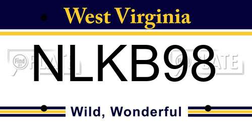NLKB98 West Virginia License Plate