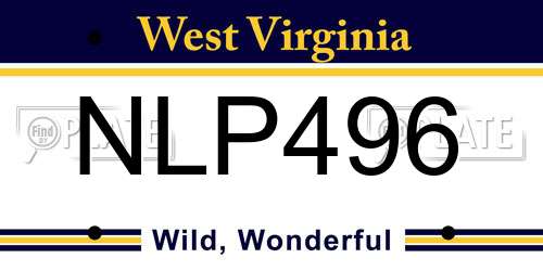 NLP496 West Virginia License Plate