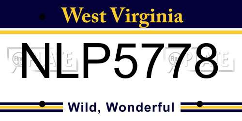 NLP5778 West Virginia License Plate