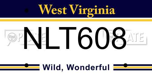 NLT608 West Virginia License Plate