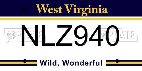 NLZ940 West Virginia License Plate