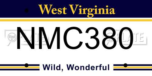 NMC380 West Virginia License Plate