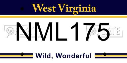 NML175 West Virginia License Plate