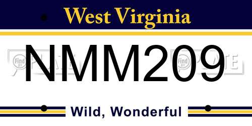 NMM209 West Virginia License Plate