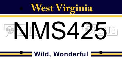 NMS425 West Virginia License Plate