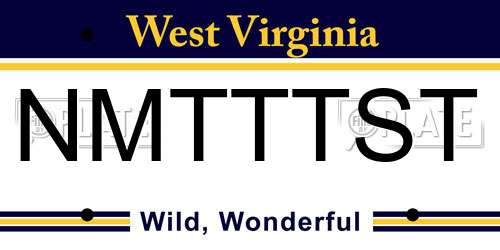 NMTTTST West Virginia License Plate