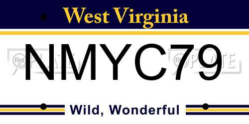 NMYC79 West Virginia License Plate