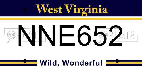 NNE652 West Virginia License Plate