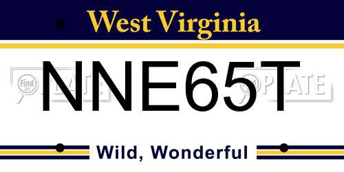 NNE65T West Virginia License Plate