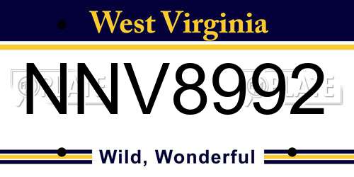 NNV8992 West Virginia License Plate