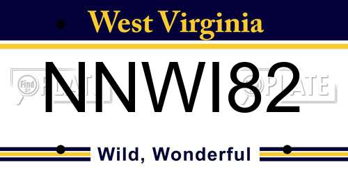 NNWI82 West Virginia License Plate