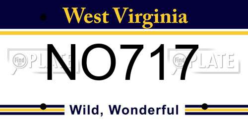 NO717 West Virginia License Plate