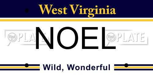 NOEL West Virginia License Plate