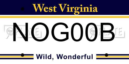 NOG00B West Virginia License Plate