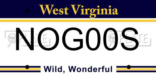 NOG00S West Virginia License Plate