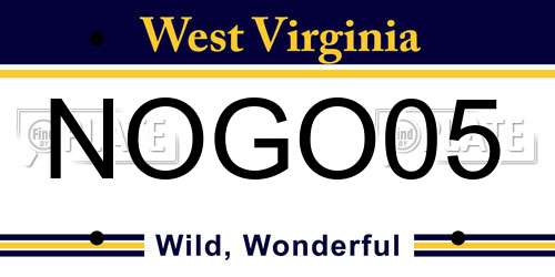 NOGO05 West Virginia License Plate