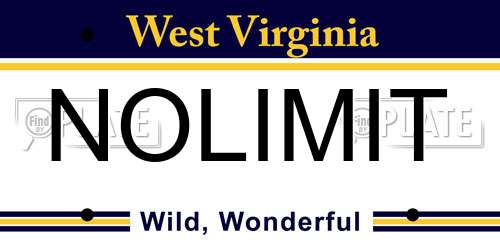 NOLIMIT West Virginia License Plate