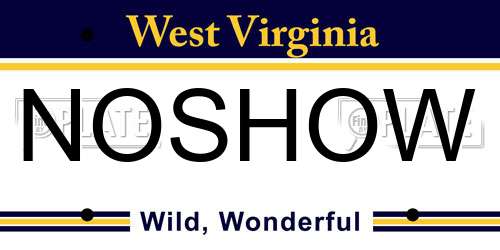 NOSHOW West Virginia License Plate