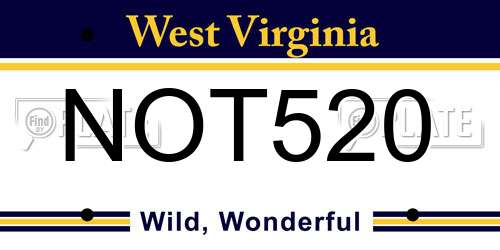 NOT520 West Virginia License Plate