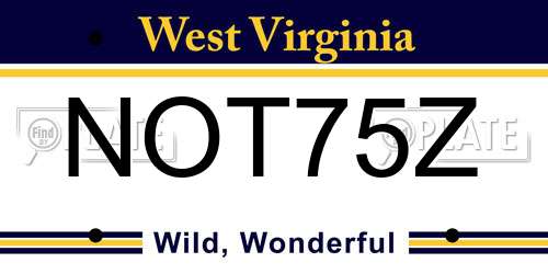 NOT75Z West Virginia License Plate