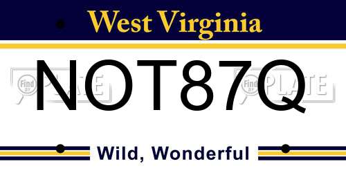 NOT87Q West Virginia License Plate