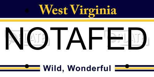 NOTAFED West Virginia License Plate