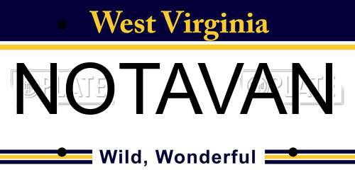 NOTAVAN West Virginia License Plate