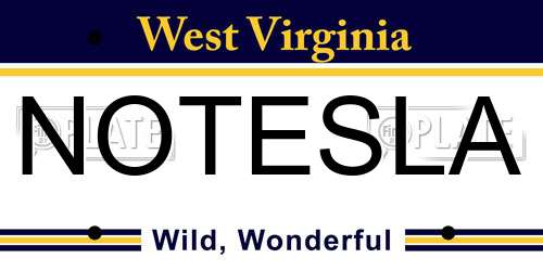 NOTESLA West Virginia License Plate