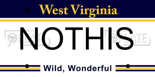 NOTHIS West Virginia License Plate