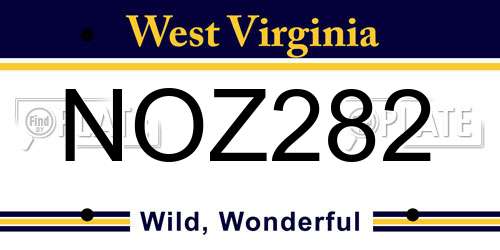NOZ282 West Virginia License Plate