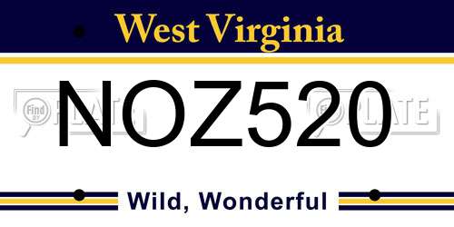 NOZ520 West Virginia License Plate