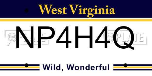 NP4H4Q West Virginia License Plate