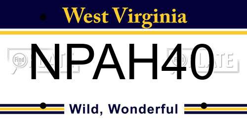 NPAH40 West Virginia License Plate