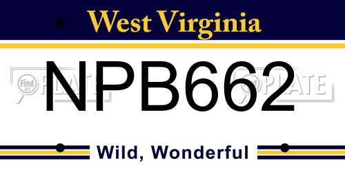 NPB662 West Virginia License Plate
