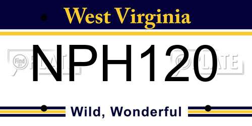 NPH120 West Virginia License Plate