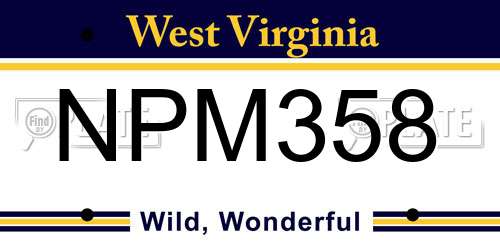NPM358 West Virginia License Plate