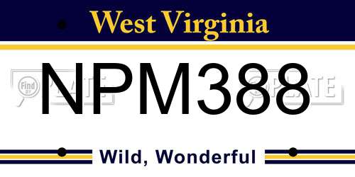NPM388 West Virginia License Plate