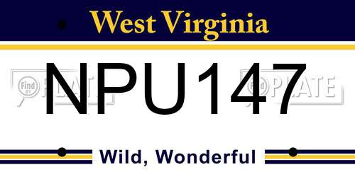 NPU147 West Virginia License Plate