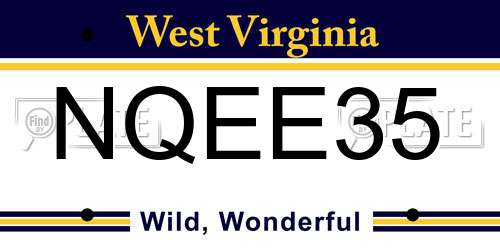 NQEE35 West Virginia License Plate