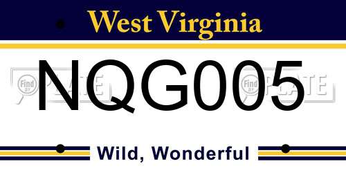 NQG005 West Virginia License Plate