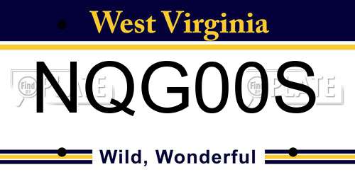 NQG00S West Virginia License Plate