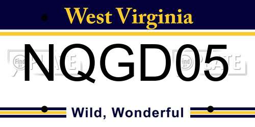 NQGD05 West Virginia License Plate