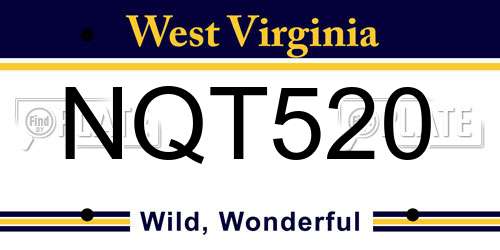 NQT520 West Virginia License Plate
