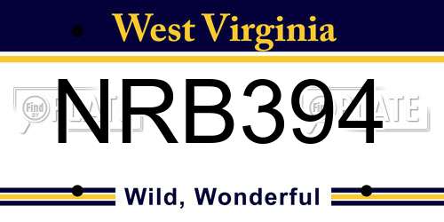 NRB394 West Virginia License Plate