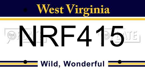 NRF415 West Virginia License Plate