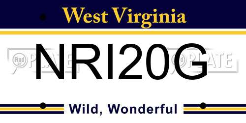 NRI20G West Virginia License Plate