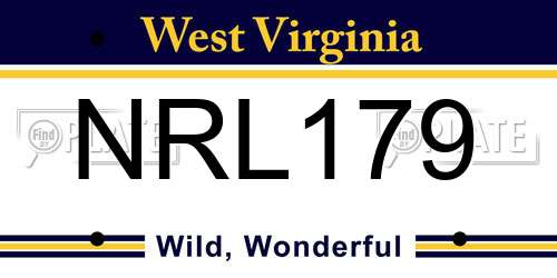 NRL179 West Virginia License Plate