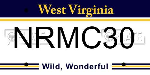 NRMC30 West Virginia License Plate
